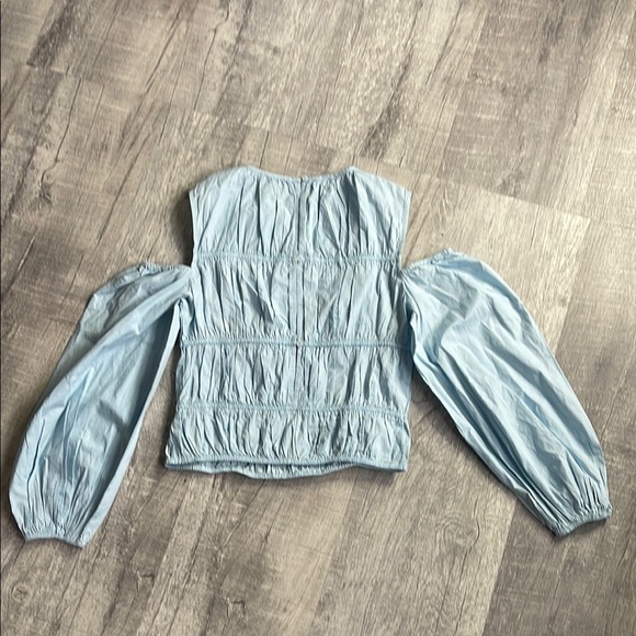 Topshop shirred poplin off the shoulder blouse - Picture 9 of 9